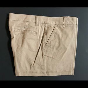 Women’s khaki shorts - 98% cotton 2% spandex.